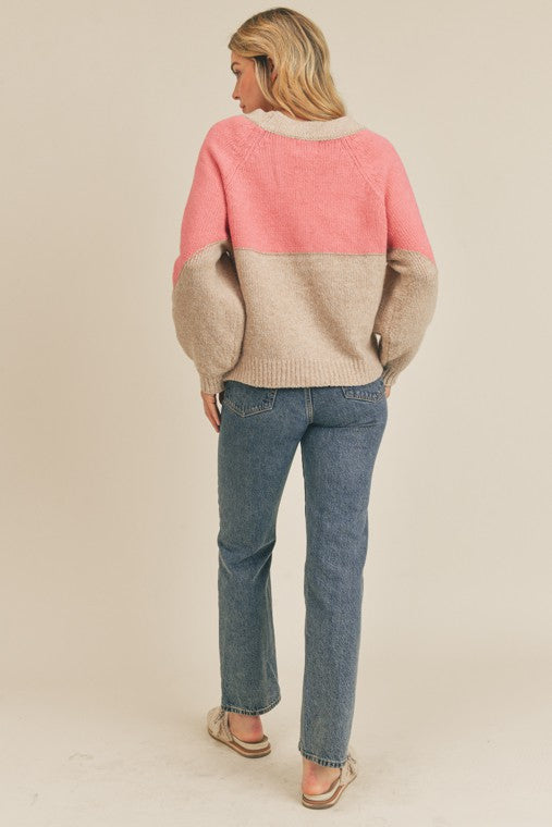 Colorblock Cardigan Sweater