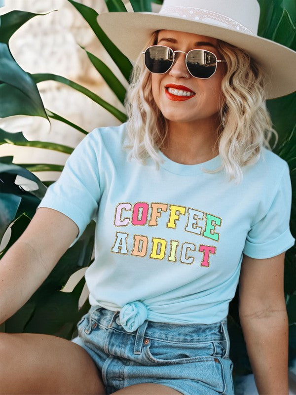 Colorful Coffee Addict Graphic Tee