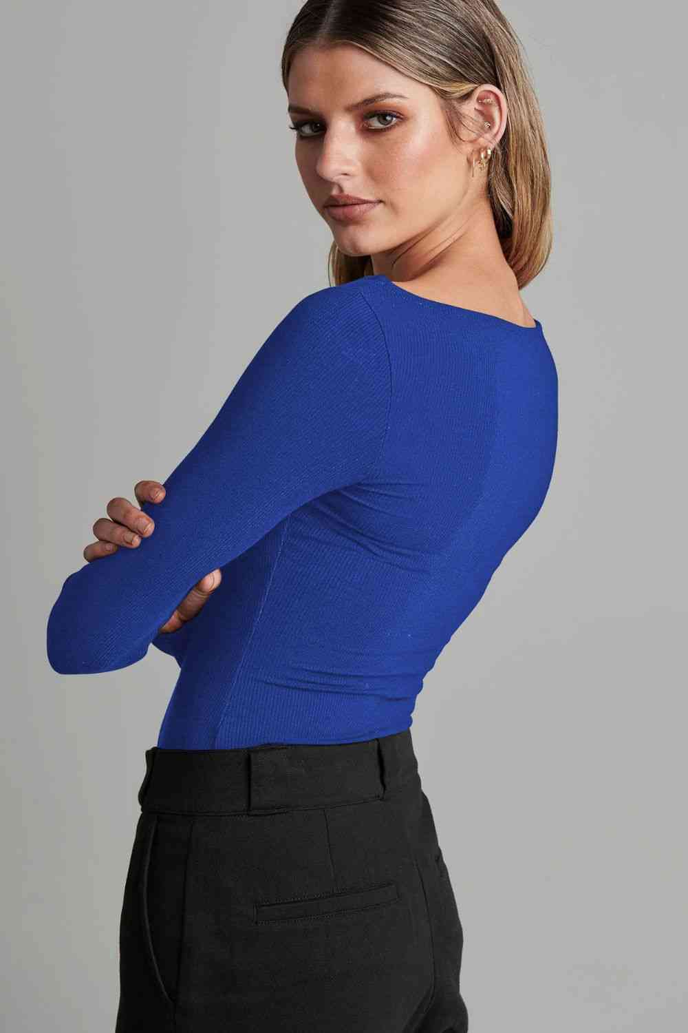 Kayla Ribbed Long Sleeve Bodysuit