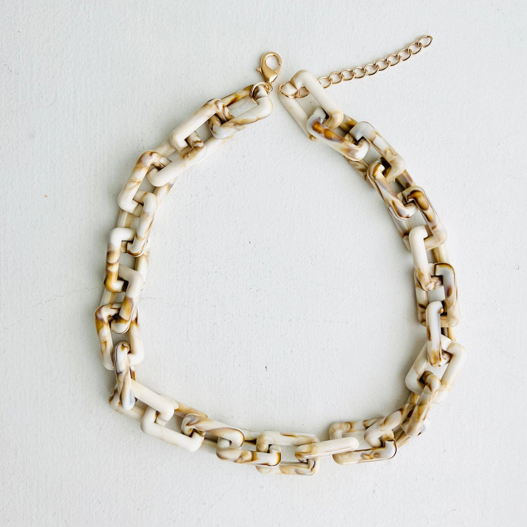 Tiny Gift Society - Chunky Chain Square Link Necklace | Boho Acrylic Jewelry